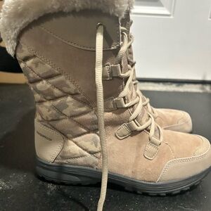 Columbia Beige Ice Maiden II Winter Boots with Fur Trim